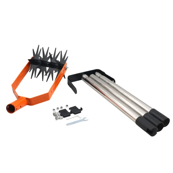 Bebona Manual Garden Tiller -Hand Push Rotary Cultivator with Stainless Steel Handle and Steel Tines AY001-996