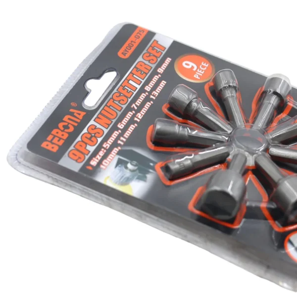 Bebona 9 Piece Nutsetter Set 5-13mm Hex Shank Socket Driver Set AY001-075