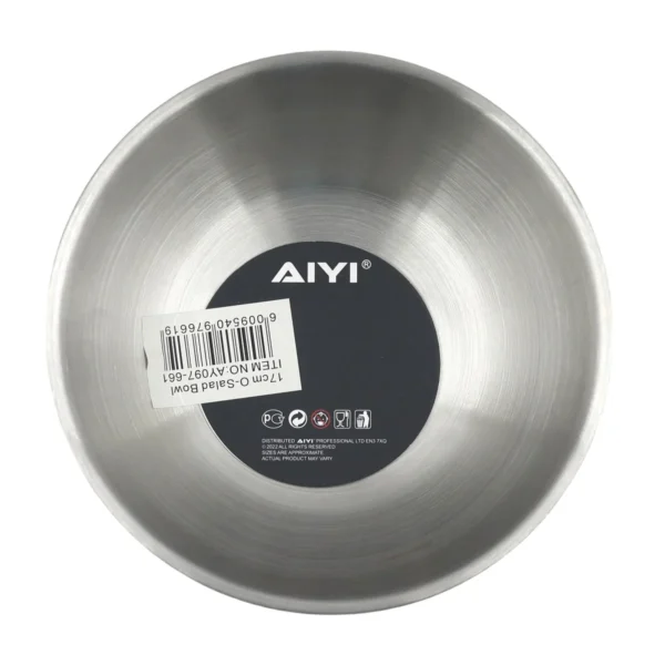 AIYI Stainless Steel Mixing Bowl 17cm, Durable Kitchen Prep Bowl AY097-661