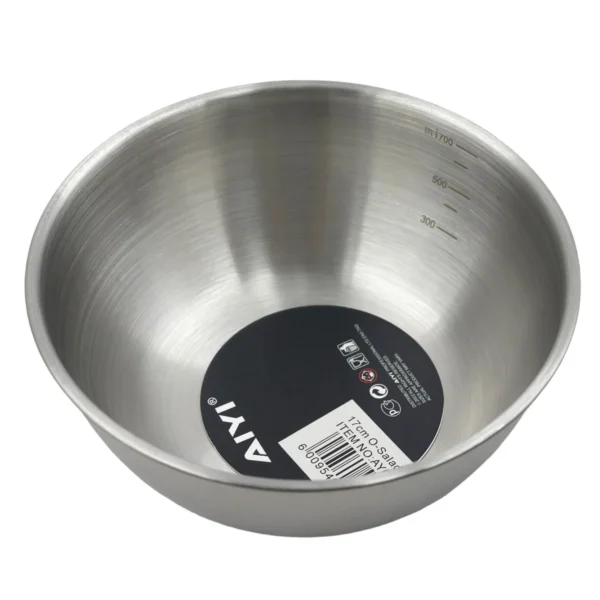 AIYI Stainless Steel Mixing Bowl 17cm, Durable Kitchen Prep Bowl AY097-661