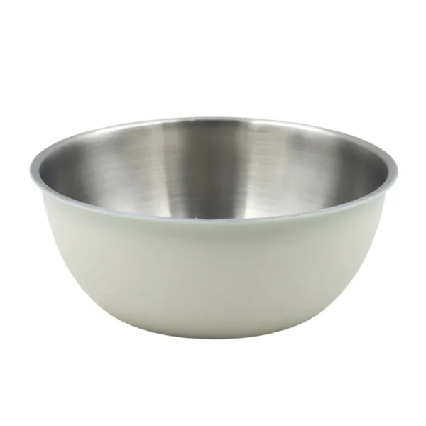 AIYI White Stainless Steel Mixing Bowl 17cm, Colour Coated Exterior Kitchen Bowl AY097-665
