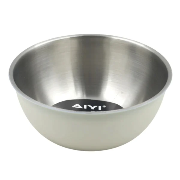 AIYI White Stainless Steel Mixing Bowl 17cm, Colour Coated Exterior Kitchen Bowl AY097-665