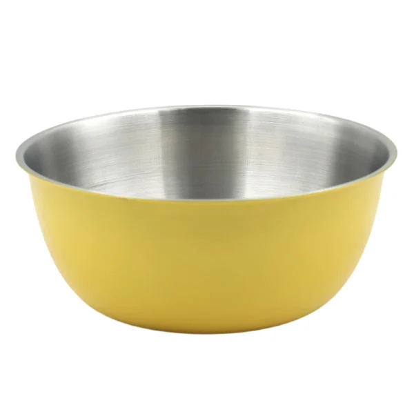 AIYI Yellow Stainless Steel Mixing Bowl 20cm, Yellow Colour Coated Kitchen Bowl AY097-666