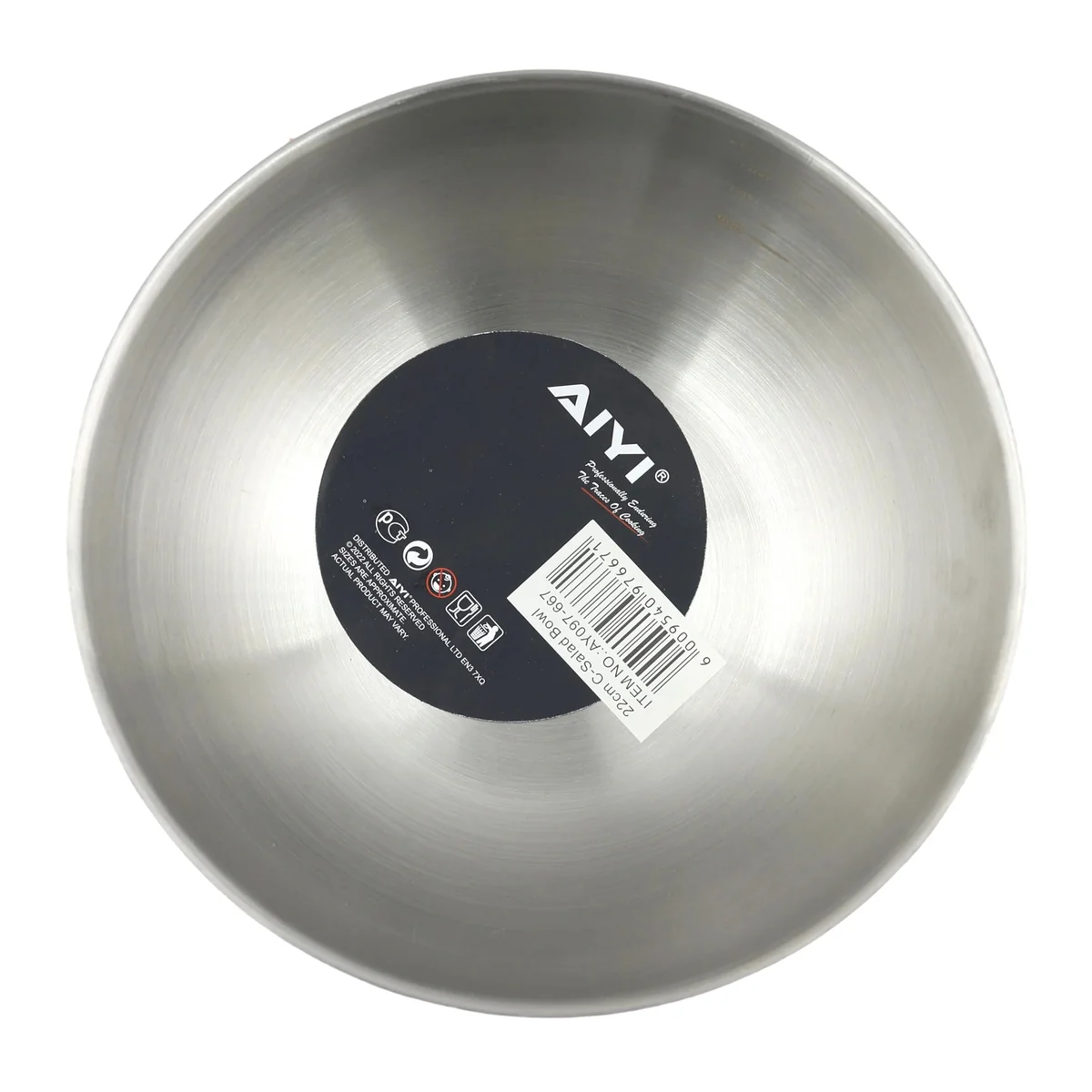 AIYI Stainless Steel Mixing Bowl 22cm, Colour Coated Kitchen Bowl AY097-667 - Image 2