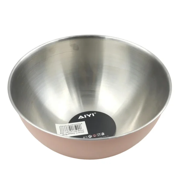 AIYI Stainless Steel Mixing Bowl 24cm, Colour Coated Kitchen Bowl AY097-668