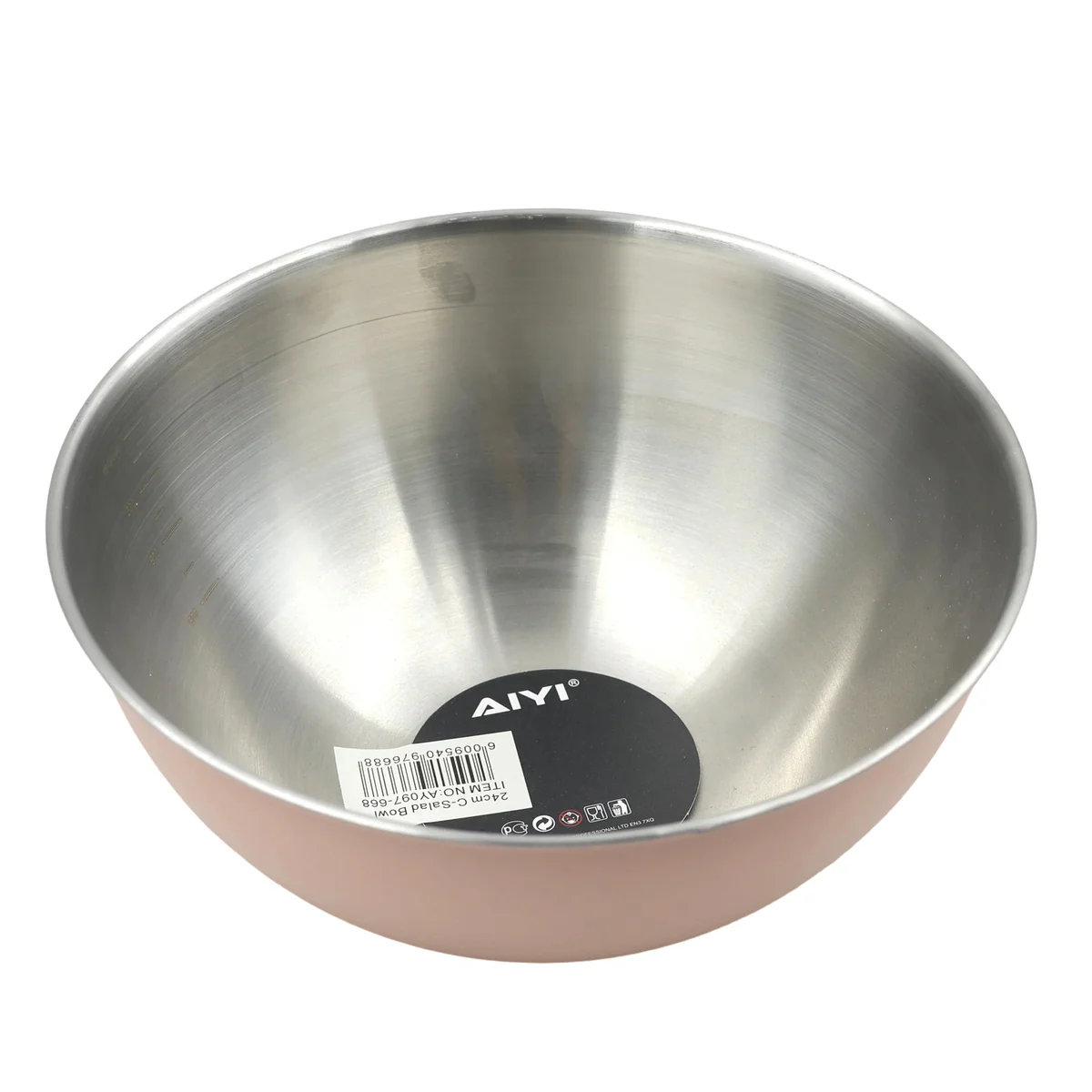 AIYI Stainless Steel Mixing Bowl 24cm, Colour Coated Kitchen Bowl AY097-668 - Image 4