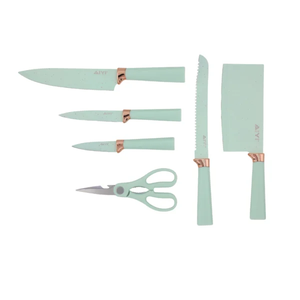 AIYI 6-Piece Premium Kitchen Knife Set with Block White AY097-013