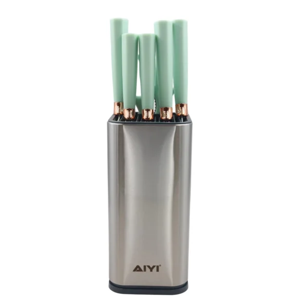 AIYI 6-Piece Premium Kitchen Knife Set with Block White AY097-013