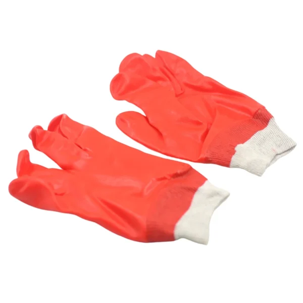 PVC gloves 60%PVC40%TC Orange&Black AY381-007/PVC