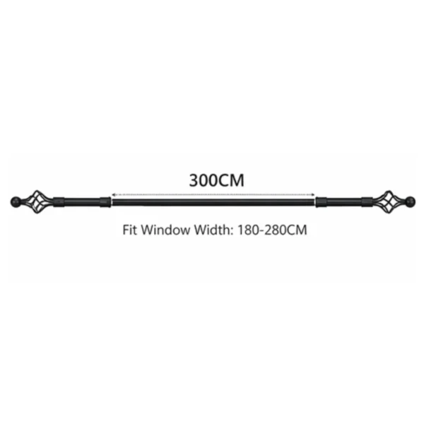 AIYI Curtain rod set Black 1.5*3m AY391-020