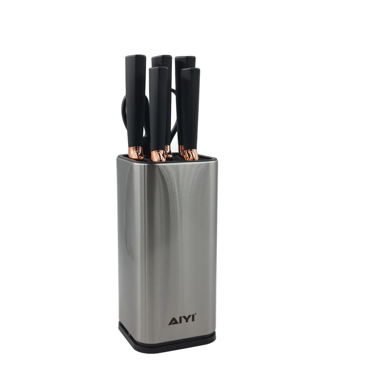 AIYI 6-Piece Premium Kitchen Knife Set with Block Black AY097-013 - Image 3