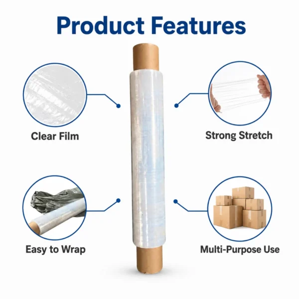 Kington Clear Stretch Wrap Film 400mm x 200m - 12 Pack AY265-001