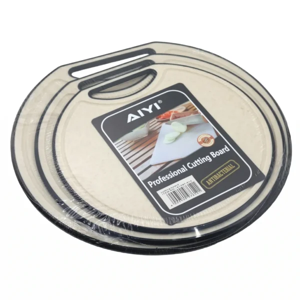 AIYI 3 Piece Round Cutting Board Set with Handle 35cm AY097-612