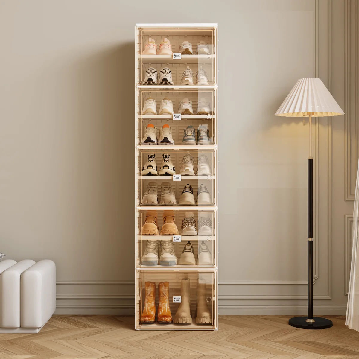 10 Layer Large Shoe Storage Cabinet with Magnetic Doors AY067-001 - Image 5