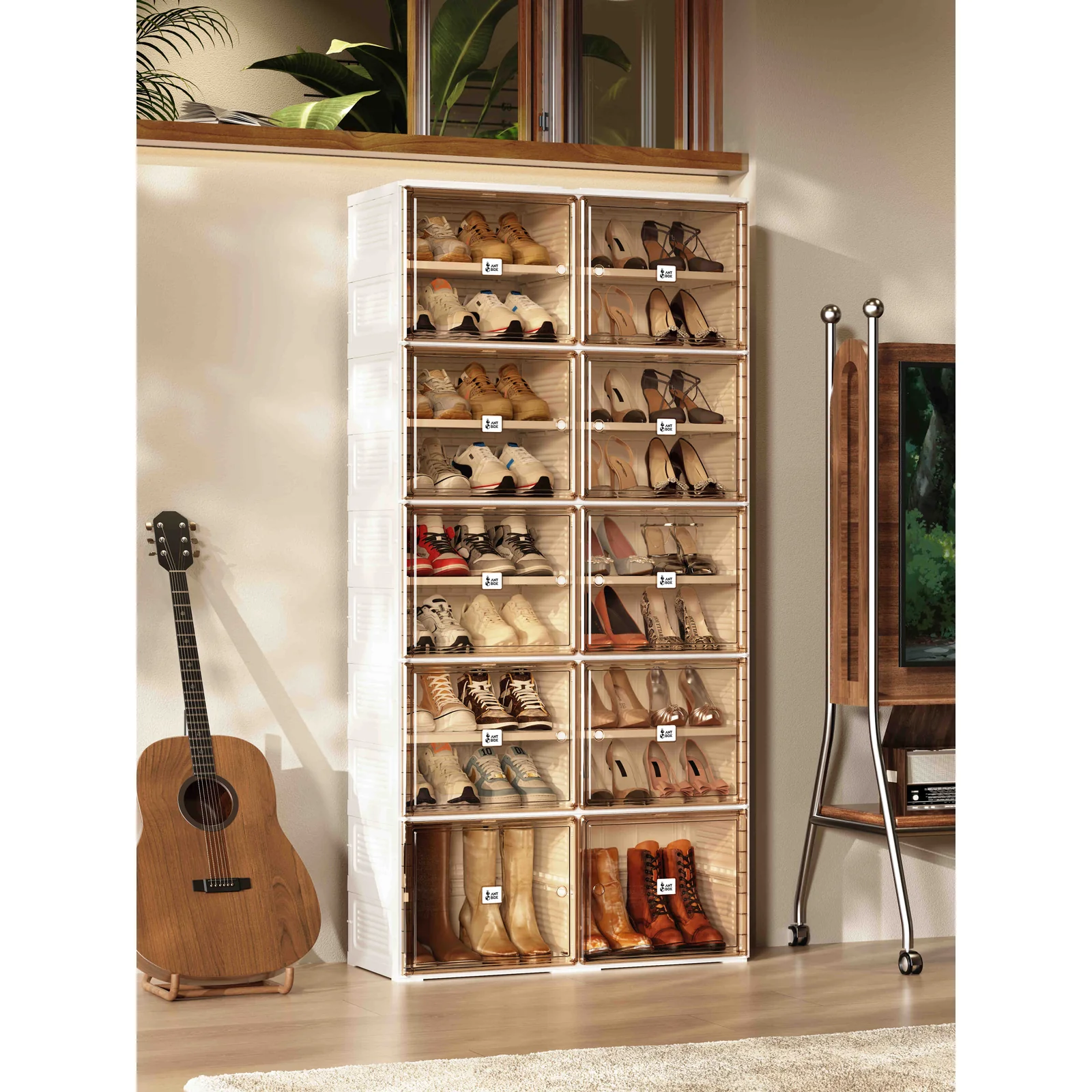 10 Layer 2 Column Large Shoe Storage Cabinet with Magnetic Doors AY067-002 - Image 4