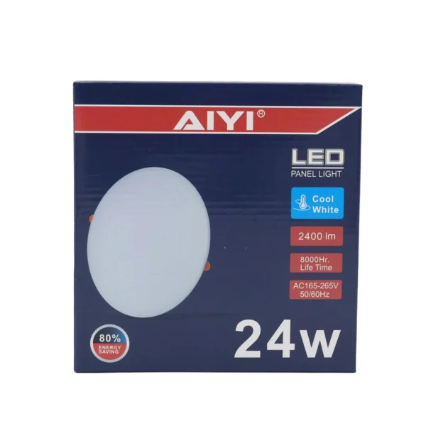 AIYI 24W LED Recessed Panel Light – 2400lm, 6500K Daylight AY398-019