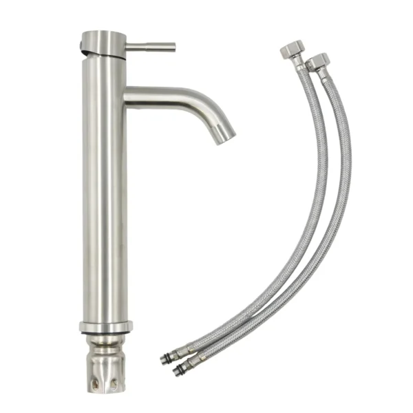 AIYI Tall Basin Mixer Tap - Brushed Stainless Steel SUS304 AY406-102