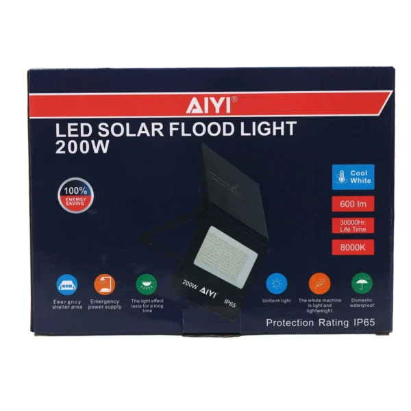 AIYI 200W Foldable Solar Flood Light With Panel 600LM IP65 Outdoor Light AY399-051