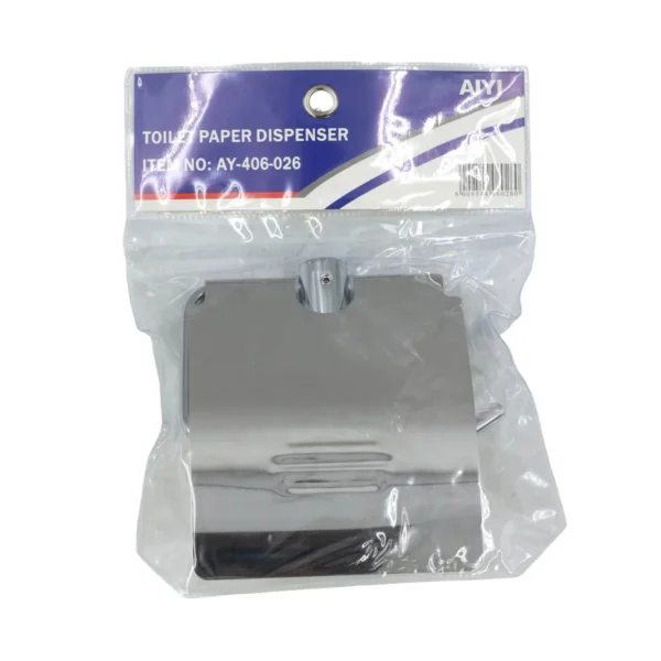 AIYI Toilet Paper Holder with Cover - Chrome Finish AY406-026