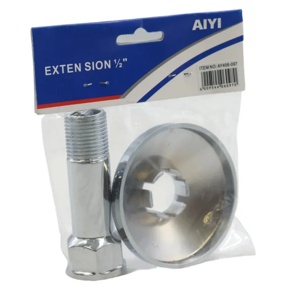 AIYI 1/2" Tap Extension with Wall Plate - Chrome Finish AY406-097