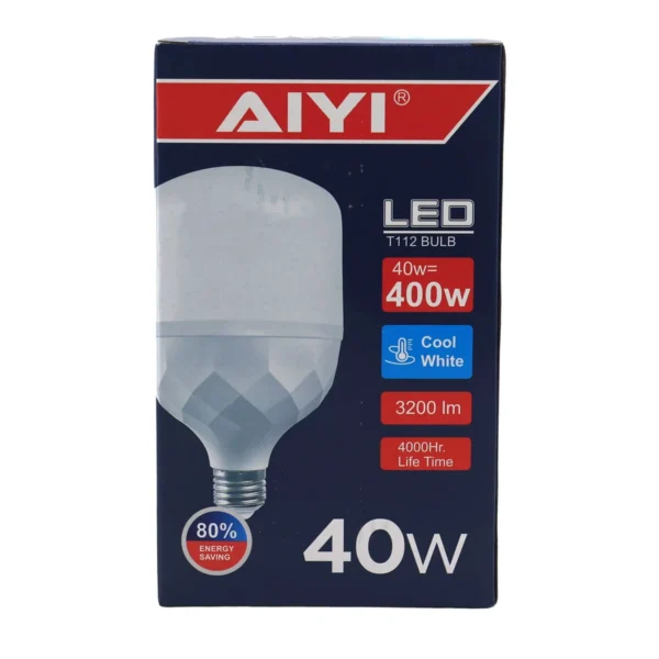 AIYI E27 LED Bulb 40W, Large T112 11.2cm Wide, 6500K Cool White, 3200LM Lamp AY398-086