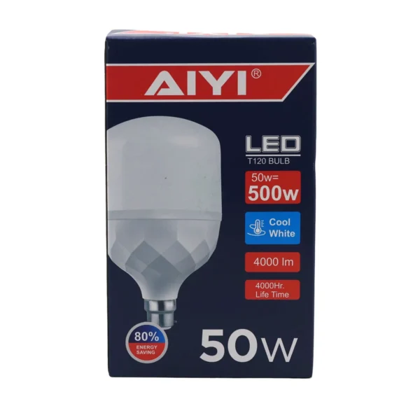 AIYI B22 LED Bulb 50W, Extra Large T120 12cm Wide, 6500K Cool White, 4000LM Lamp AY398-089