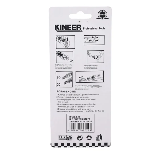 18mm Snap-Off Utility Knife with Grip Handle and Blade Storage Case AY002-029