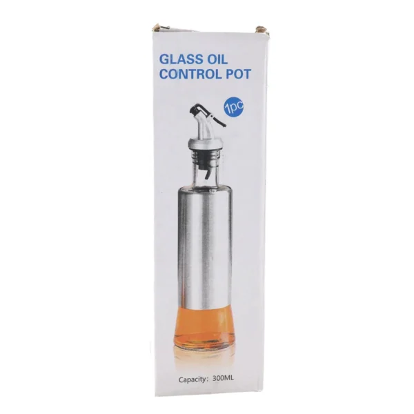 300ml Glass Oil Dispenser Bottle with Stainless Steel Sleeve AY097-645