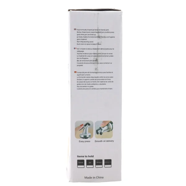 300ml Glass Oil Dispenser Bottle with Stainless Steel Sleeve AY097-645