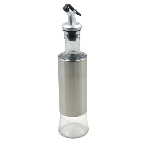 300ml Glass Oil Dispenser Bottle with Stainless Steel Sleeve AY097-645