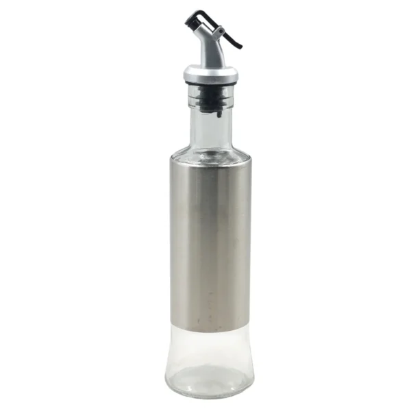 300ml Glass Oil Dispenser Bottle with Stainless Steel Sleeve AY097-645