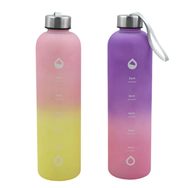 1L Water Bottle with Carry Strap - 1000ml Reusable Bottle with Screw Cap (Assorted Colours) AY230-019