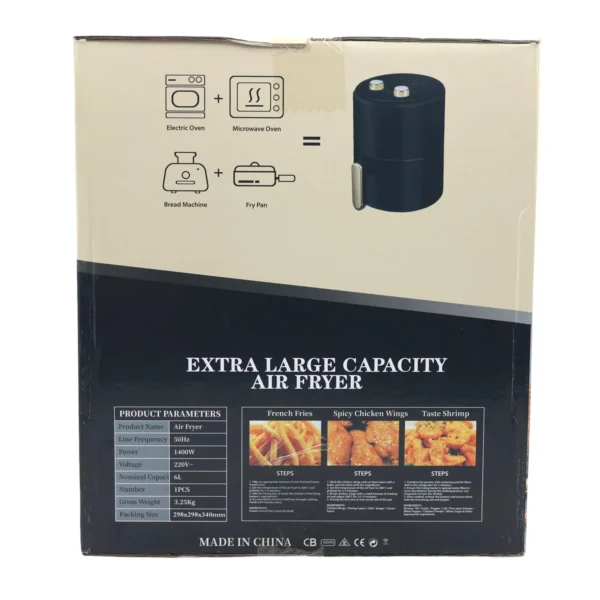 Air fryer black 1400W 6L AY380-001/380-003