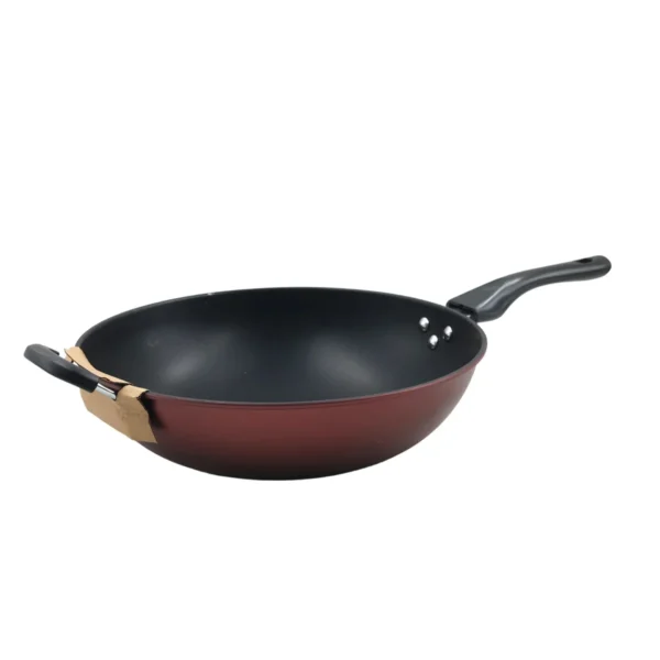 AIYI 34cm Non-Stick Aluminium Wok with Glass Lid AY129-015