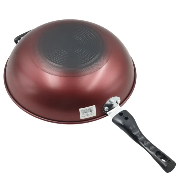 AIYI 34cm Non-Stick Aluminium Wok with Glass Lid AY129-015