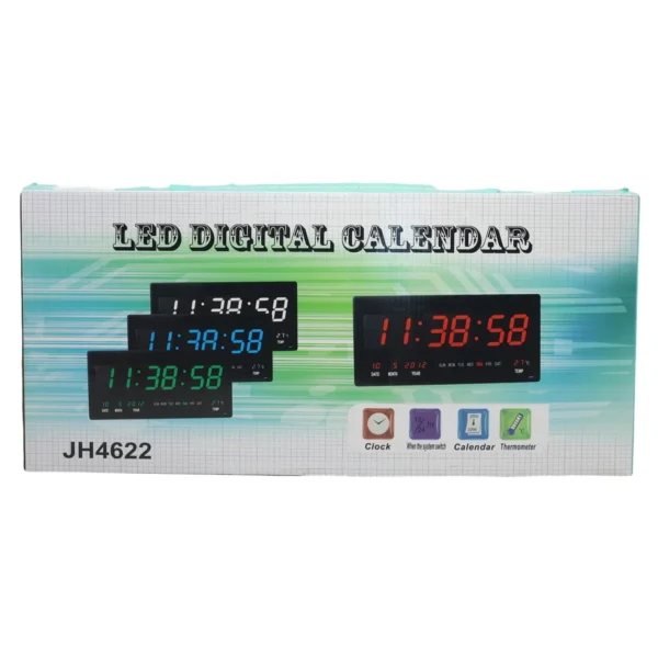 Digital LED Wall Clock with Calendar & Temperature Display AY060-034