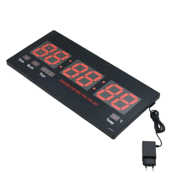 Digital LED Wall Clock with Calendar & Temperature Display AY060-034