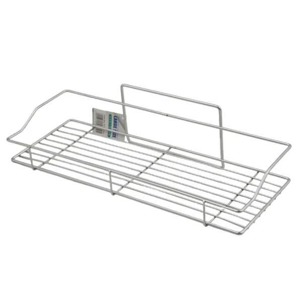 Rectangular Wall Mounted Bathroom Shelf 36cm, No Drill Adhesive Shower Storage Rack AY153-002