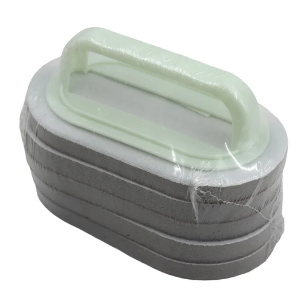 5 Piece Replacement Scrubbing Sponge Set with Handle, Sanding Cleaning Pads AY047-088