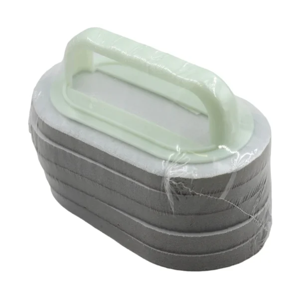 5 Piece Replacement Scrubbing Sponge Set with Handle, Sanding Cleaning Pads AY047-088