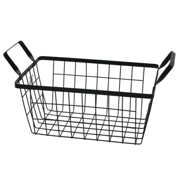 Metal Wire Storage Basket with Handles - Rectangular Organiser Tray AY389-024