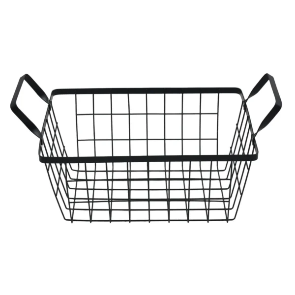 Metal Wire Storage Basket with Handles - Rectangular Organiser Tray AY389-024