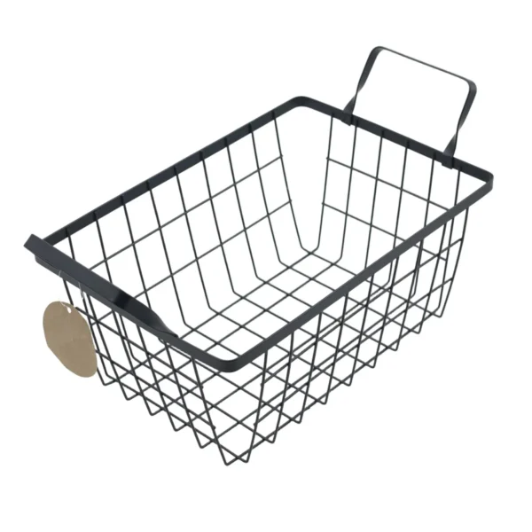 Metal Wire Storage Basket with Handles - Rectangular Organiser Tray AY389-024