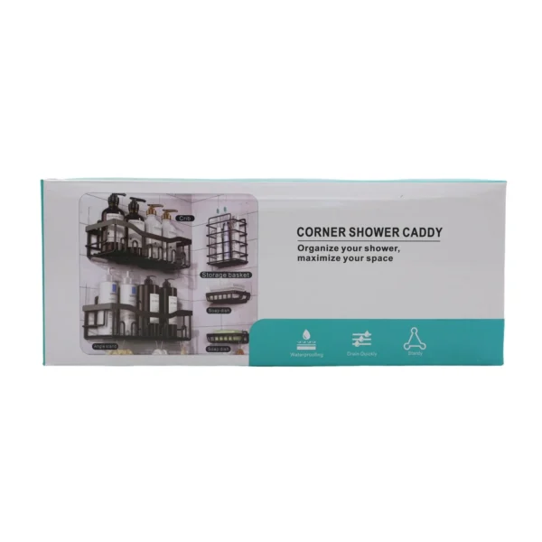 3-Piece Wall Mounted Bathroom Storage Rack Set, No Drill Adhesive Shower Caddy & Organiser AY389-022