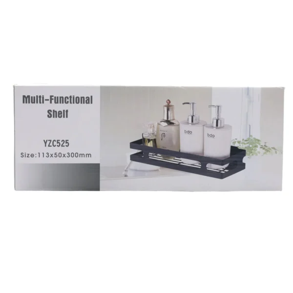 Black Wall Mounted Bathroom Shelf AY389-026