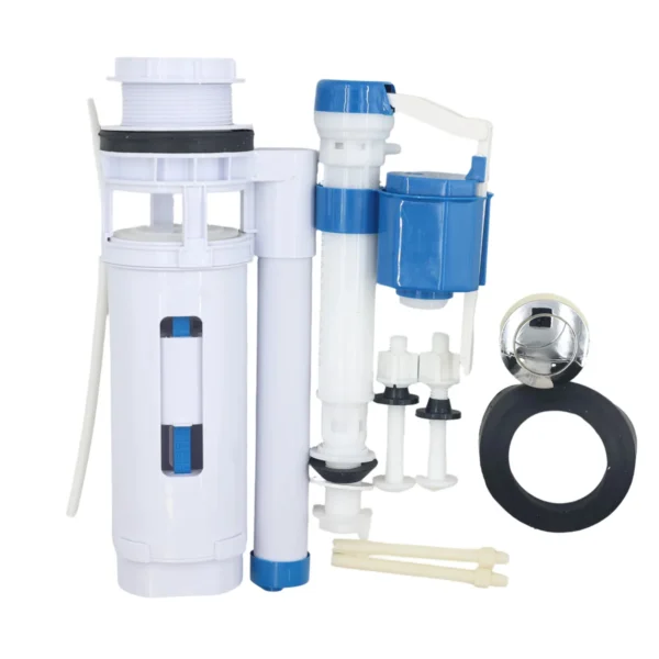 Bottom Fill Toilet Cistern Flush Mechanism Kit - Dual Flush Top Push Button with Inlet Valve AY172-004