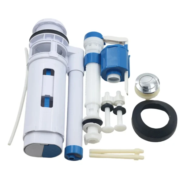 Bottom Fill Toilet Cistern Flush Mechanism Kit - Dual Flush Top Push Button with Inlet Valve AY172-004