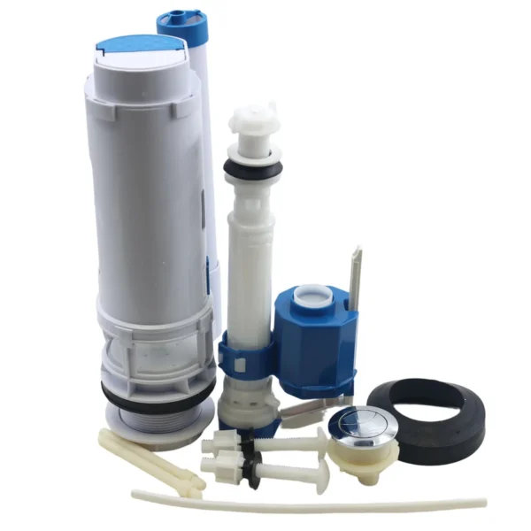 Bottom Fill Toilet Cistern Flush Mechanism Kit - Dual Flush Top Push Button with Inlet Valve AY172-004