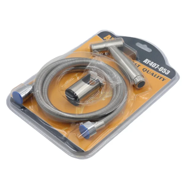 AIYI Handheld Bidet Sprayer Set with 1.2m Hose, Stainless Steel Toilet Spray Kit AY407-053