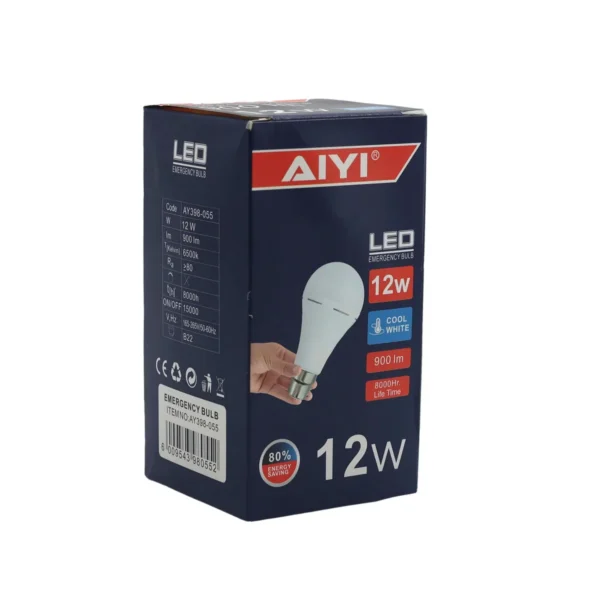 AiYi LED Emergency Bulb 165-265V 6500k 12W B22 AY398-055